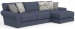 Cape May - 2 Piece Sofa Chaise With Comfort Coil Seating And 5 Accent Pillows Included (RSF Chaise) - Denim