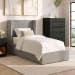 Angeline - Complete Twin Non-Storage Bed - Gray Fabric