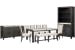 Plum Creek - Rectangular Dining Table With 6 Upholstered Side Chairs, Bench, Sideboard And Display Cabinet - Ravenwood Black / White