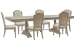 Marisol - Extendable Trestle Dining Table With 6 Upholstered Side Chairs - Fawn