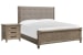 Claremont - Queen Upholstered Panel Bed With Nightstand - Smokey Taupe