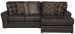 Denali - 2 Piece Italian Leather Match Sofa Chaise With Right Side Facing Chaise - Chocolate