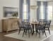 Dovetail - Solid American Oak - Round 60" Table With A Metal Pedestal - Bleached White