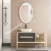 Bali - Ribbed Oval Mirror - White