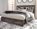 Drystan - King Panel Bookcase Bed - Brown / Beige