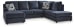 Albar Place - 3 Pc. - 2-Piece Sectional With Laf Sofa Chaise, Ottoman - Cobalt