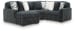 Midnight-Madness - 4-Piece Sectional With LAF Corner Chaise And Armless Chair - Gunmetal