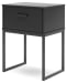Socalle - Black - One Drawer Night Stand