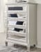 Lindenfield - Champagne - 8 Pc. - Dresser, Mirror, Chest, King Panel Bed, 2 Nightstands