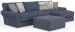 Cape May - 2 Piece Sofa Chaise With Comfort Coil Seating, 41" Cocktail Ottoman And 5 Accent Pillows Included (RSF Chaise) - Denim
