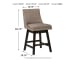 Tallenger - Light Gray - UPH Swivel Barstool (Set of 2)