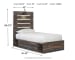 Drystan - Twin Panel Bed With 2 Side Drawers - Brown / Beige