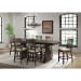 Stone - Counter Height 7 Piece Dining Set, Table & Six Slat Back Chairs - Smokey Walnut