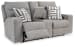 Biscoe - Pewter - Power Reclining Loveseat With Console /Adj Headrest