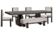 Tauren - Extendable Double Pedestal Dining Table With 4 Upholstered Side Chairs And Bench - Coffee Bean / Beige