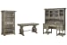 Tinley Park - Writing Desk With Bookcase, Credenza And Hutch - Dove Tail Gray