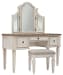 Realyn - White / Brown / Beige - Vanity/mirror/stool (3/cn)