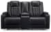 Center Point - Black - Dbl Rec Loveseat W/Console