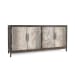 Lisbon - 4 Door Sideboard - Weathered Black/Travertine