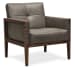 Carverdale - Leather Club Chair With Wood Frame - Gray