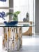 Signature Designs - Cityscape Round Dining Table With Glass Top - Pearl Silver