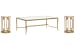 Lorena - Rectangular Cocktail Table With 2 Accent Tables - Burnished Brass