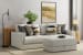 Trevor - 2 Piece Extra Deep Oversized Sofa With 1 Included Storage Cocktail Ottoman - Chalk