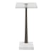 Pelton - Marble Glass Drink Table - Bronze / White