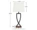 Makara - Metal Table Lamp (Set of 2) - Black / Brown