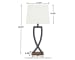 Makara - Black / Brown - Metal Table Lamp (Set of 2)
