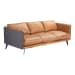 Messina - Leather Sofa - Cognac