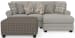 Livingston - 2 Piece Sofa Chaise With Comfort Coil Seating, 40" Cocktail Ottoman And 6 Accent Pillows Included (RSF Chaise) - Linen