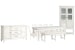 Willowbrook - Extendable Rectangular Dining Table With 6 Side Chairs, Upholstered Bench, Buffet And Display Cabinet - Egg Shell White