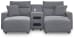 Modmax II - 3-Piece Power Reclining Sectional With Double Chaise And Audio Console - Salt And Pepper
