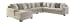 Ardsley - Pewter - 6 Pc. - Left Arm Facing Corner Chaise with Sofa 5 Pc Sectional, Ottoman