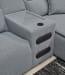 Modmax II - 6-Piece Power Reclining Sectional With LAF Press Back Power Chaise And Audio Console - Salt And Pepper