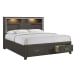 Sasha - King Music Bed With Led Light - Grey