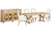 Coventry - Extendable Trestle Dining Table With 2 Upholstered Side Chairs, 2 Host Chairs And Buffet - Honey Maple / White