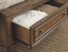 Flynnter - Medium Brown - 5 Pc. - Dresser, Mirror, Queen Panel Bed With 2 Storage Drawers