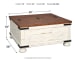 Wystfield - White / Brown - Cocktail Table with Storage