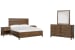 Ridgefield - King Panel Bed, 2 Open Nightstands And Double Drawer Dresser With Landscape Mirror - Russet