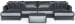 Remington - 4 Piece Modular Double Chaise Sectional And 1 Included Cocktail Ottoman - Slate