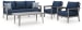 Gali - Gray / Blue - Sofa / Chairs / Table Set (Set of 4)