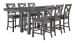 Myshanna - Gray - 7 Pc. - Counter Extension Table, 6 Barstools