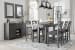 Myshanna - Gray - 8 Pc. - Counter Extension Table, 6 Barstools, Server