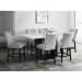 Valentino - White 5 Piece Counter Height Dining Set Table & Four Chairs - White / Gray