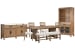 Plum Creek - Extendable Trestle Dining Table With 4 Side Chairs, Bench, Server And Display Cabinet - Sierra Brown