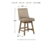 Tallenger - Dark Brown - UPH Swivel Barstool (Set of 2)