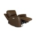 Henry - Power Swivel Gliding Recliner With Power Headrest, Lumbar, Heat & Massage - Burnt Umber