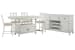 Heron Cove - Extendable Counter Height Dining Table With 4 Counter Chairs And Buffet - Chalk White And Dovetail Gray